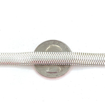Sterling Silver Necklace | Herringbone Style, 18 inch