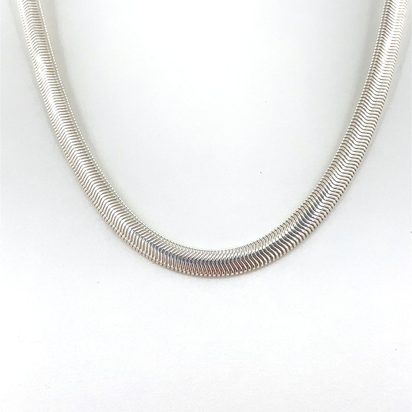 Sterling Silver Necklace | Herringbone Style, 18 inch