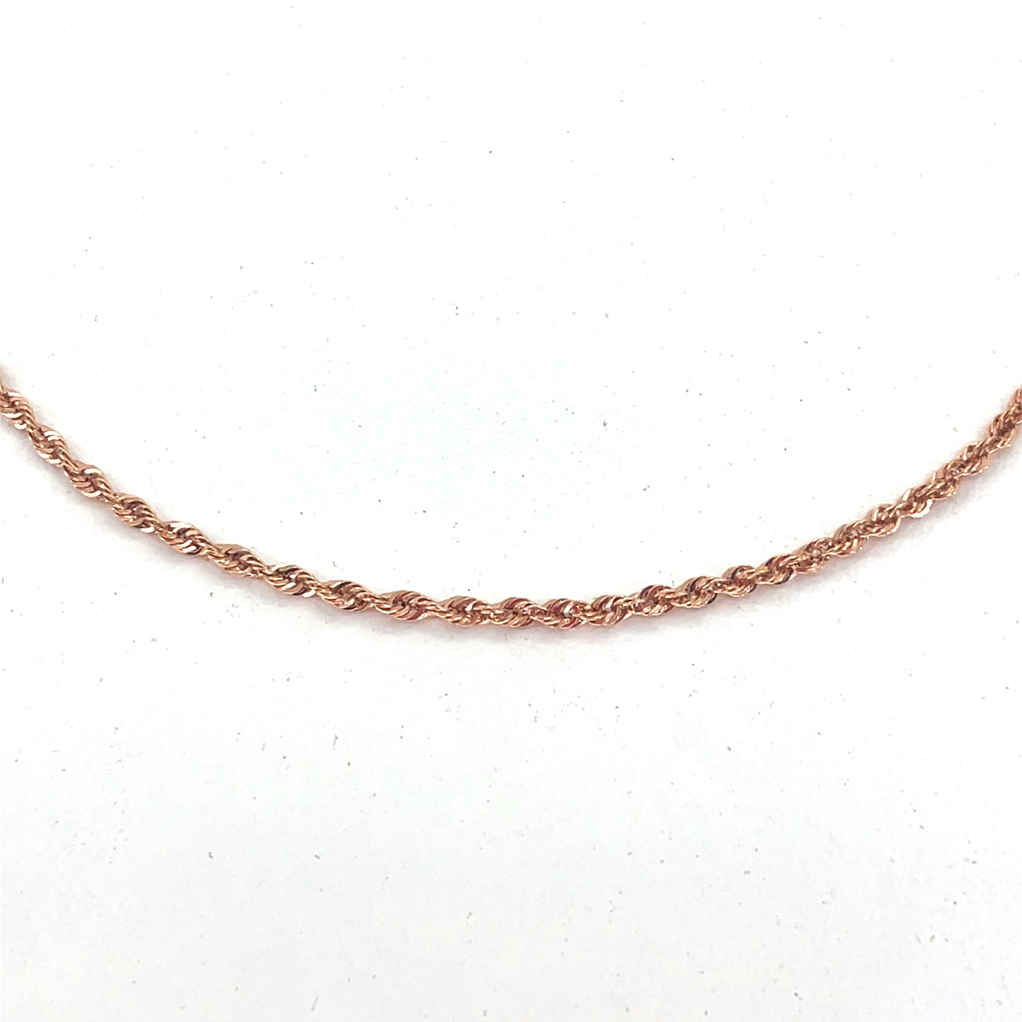 10K Rose Gold Hollow Rope Necklace – 16 inch