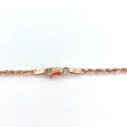 10K Rose Gold Hollow Rope Necklace – 16 inch