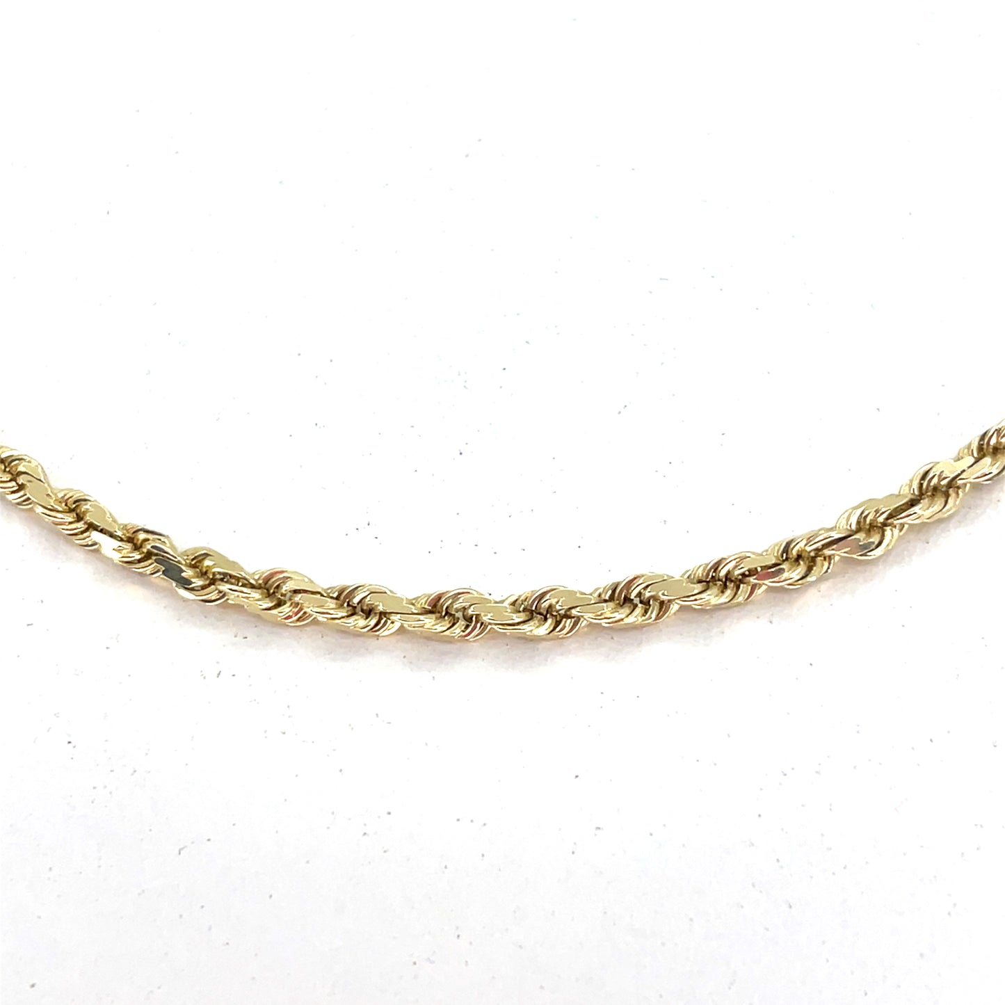 14K Yellow Gold Necklace | Solid Rope Design, 20 inch