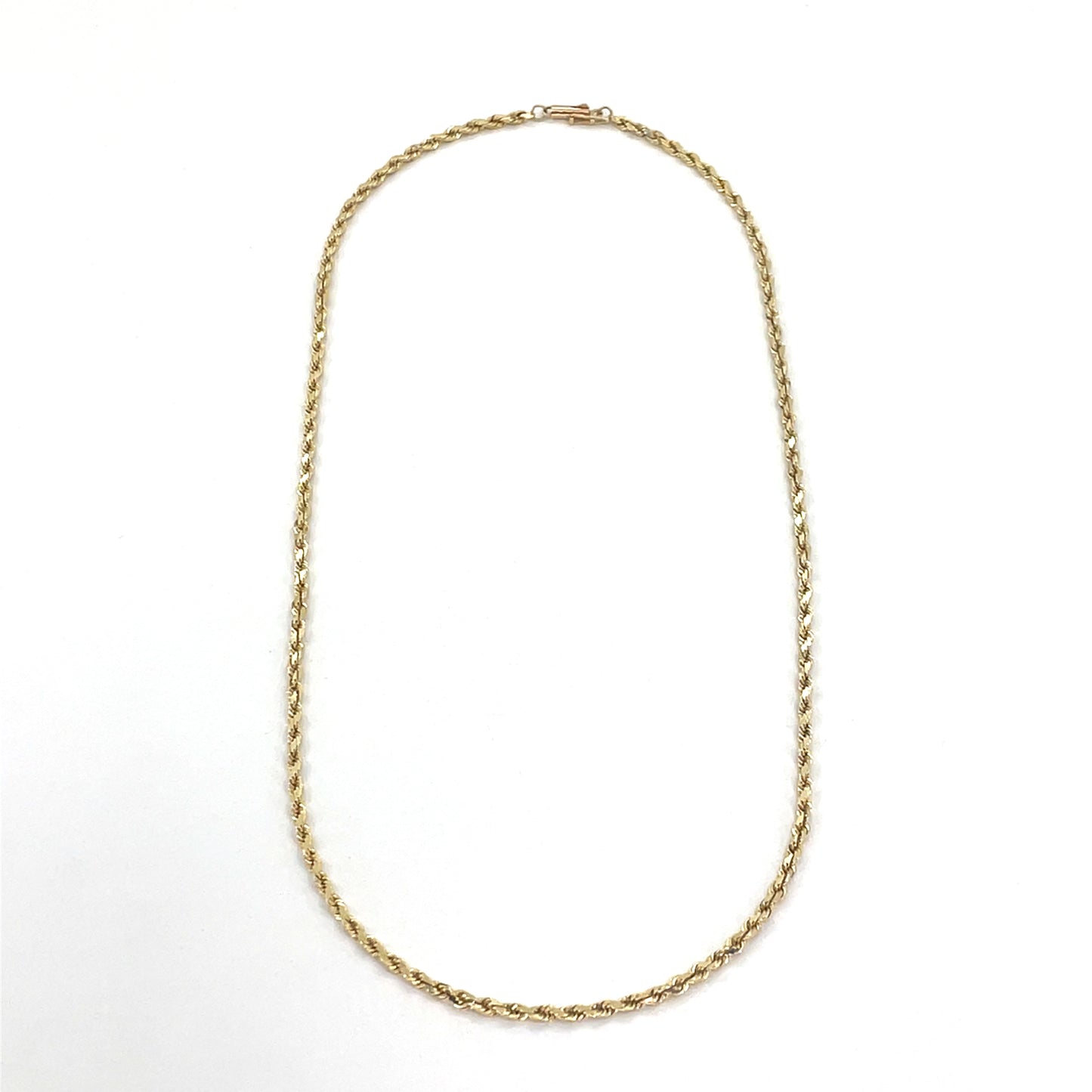 14K Yellow Gold Necklace | Solid Rope Design, 20 inch