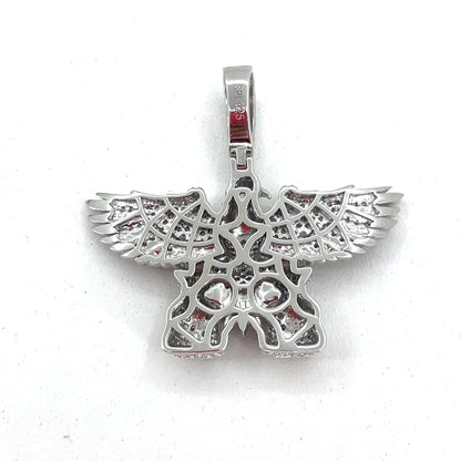 Sterling Silver Men’s Pendant | Bald Eagle with money bags Design, CZ