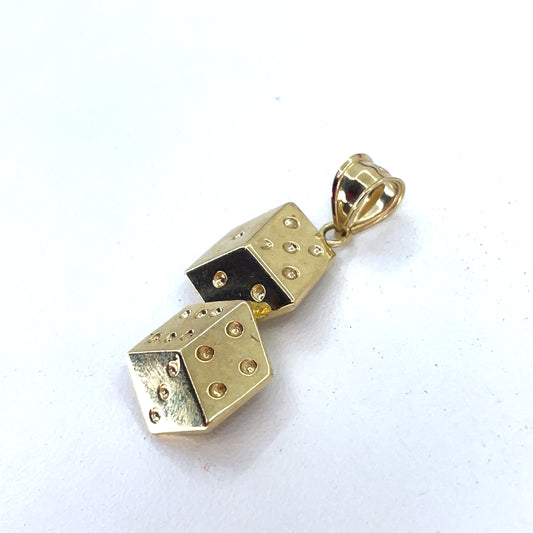 10Kt Yellow Gold Pendant | Two Dice Pendant, 4.16 grams