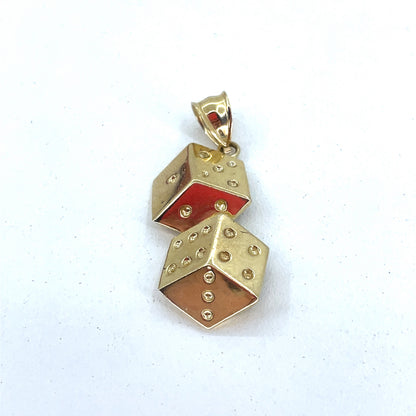 10Kt Yellow Gold Pendant | Two Dice Pendant, 4.16 grams