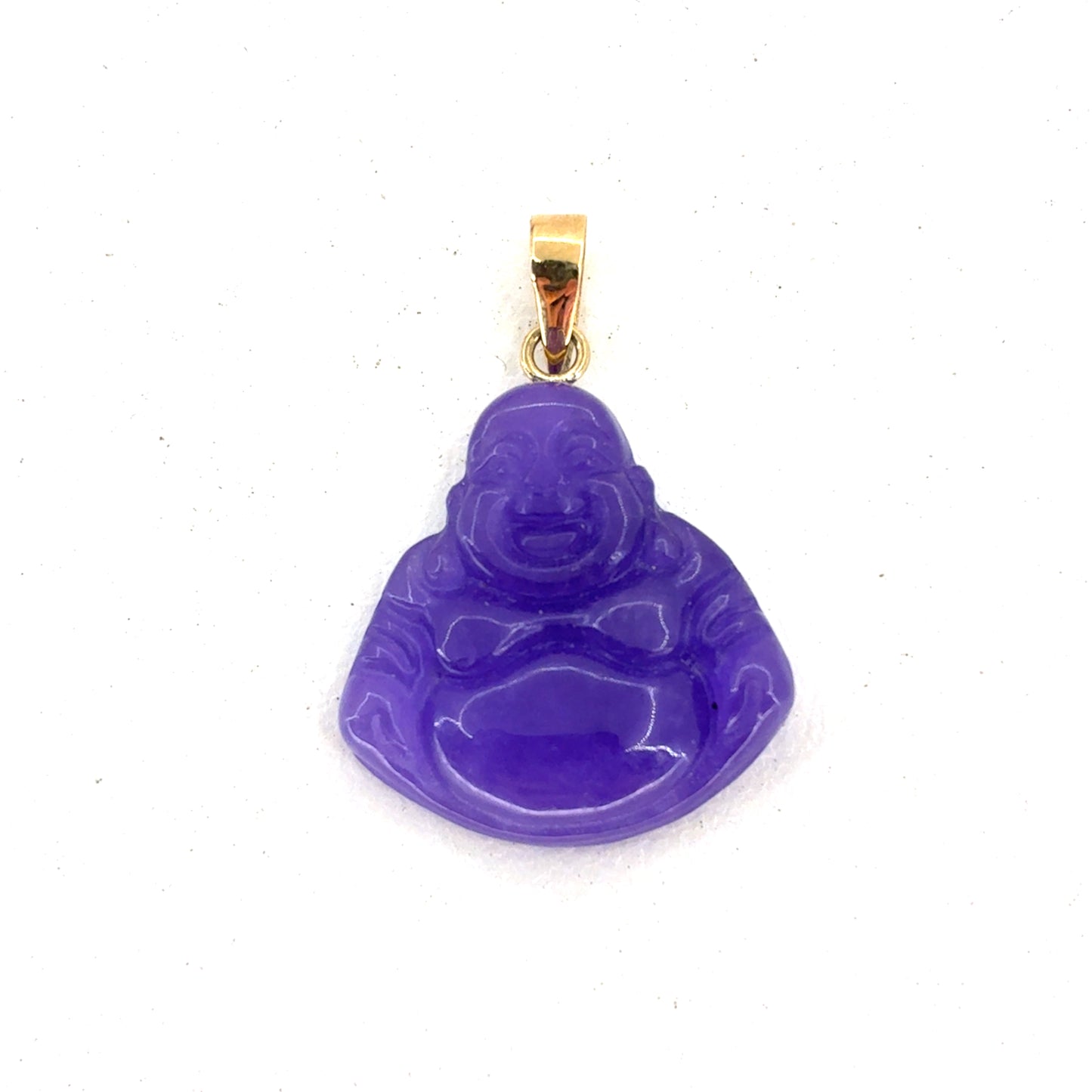 14K Yellow Gold Pendant | Purple Buddha Design