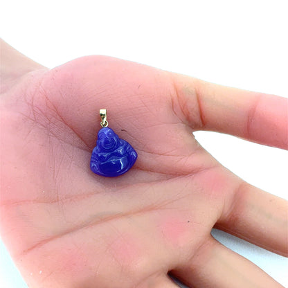 14K Yellow Gold Pendant | Purple Buddha Design