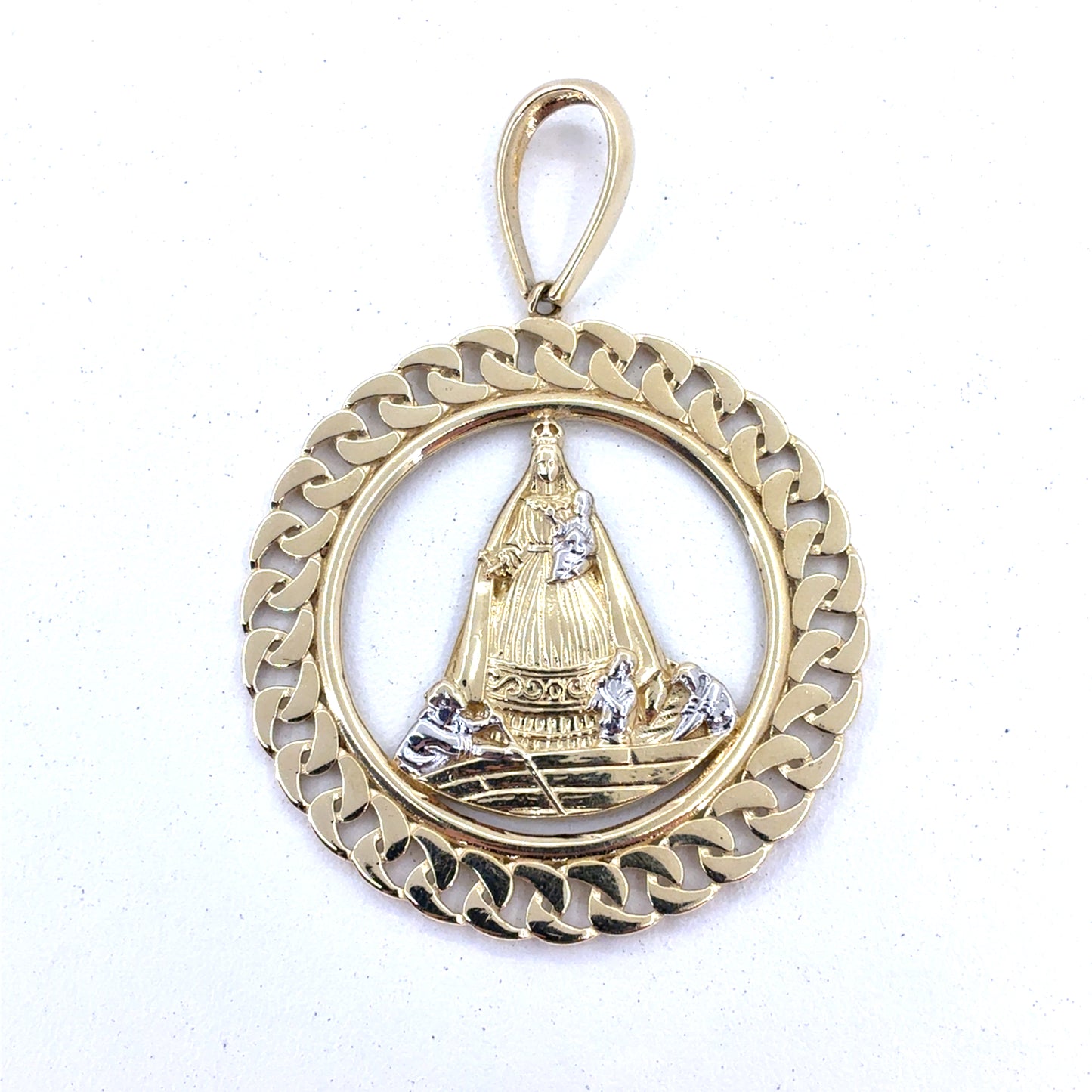 14K Yellow Gold Pendant |  Caridad del Cobre Our Lady of Charity Design
