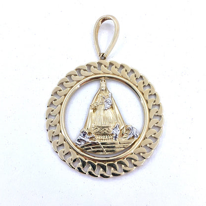 14K Yellow Gold Pendant |  Caridad del Cobre Our Lady of Charity Design