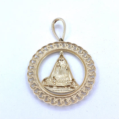 14K Yellow Gold Pendant |  Caridad del Cobre Our Lady of Charity Design