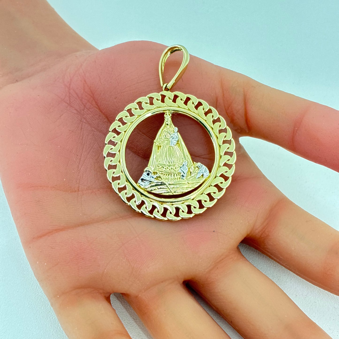 14K Yellow Gold Pendant |  Caridad del Cobre Our Lady of Charity Design