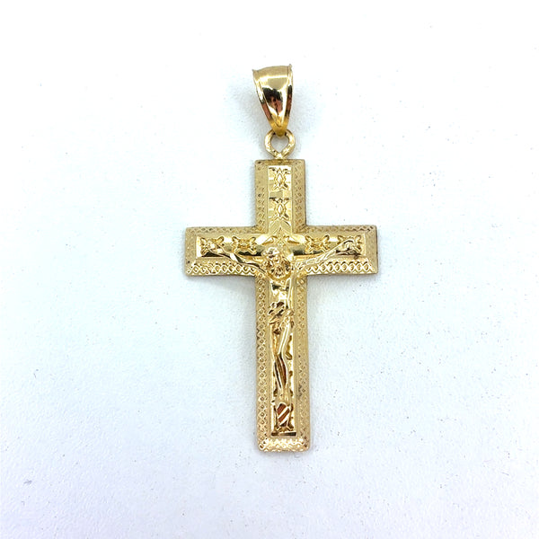 14K Yellow Gold Pendant | Jesus Cross Design