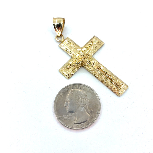 14K Yellow Gold Pendant | Jesus Cross Design