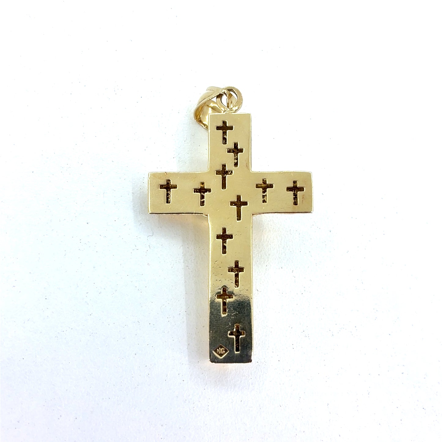 14K Yellow Gold Pendant | Jesus Cross Design