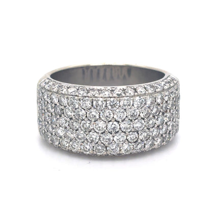 14K White Gold Ring | Wide Diamond Band Design 2.00 CTW, Size 6.5