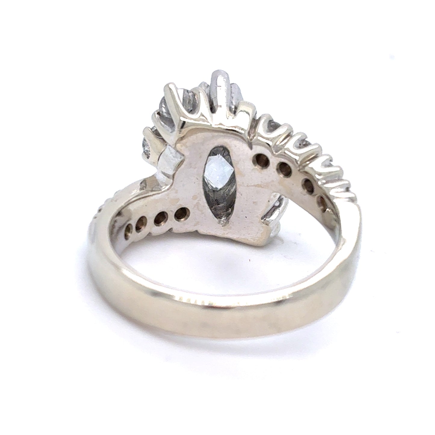18K White Gold Ring | Diamond Marquise Design 2.00 TCW – Size 6