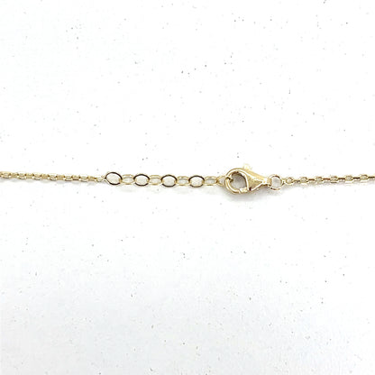 14K Yellow Gold Red Clover Necklace | 18 Inches