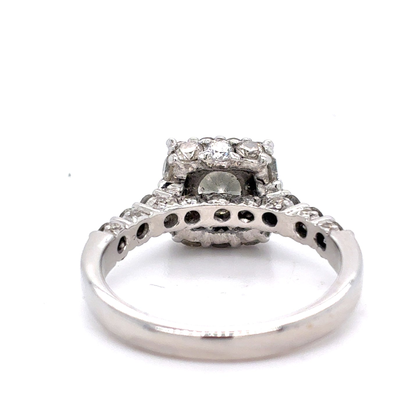 14K White Gold Diamond Halo Ring | Natural .85CT GIA L VS1 center stone, 2.66TCW Size 10