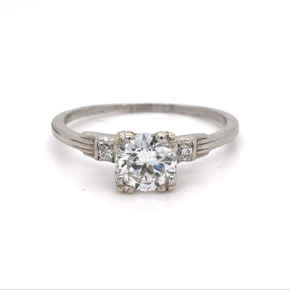 Platinum Diamond Ring | Round center Diamond .73 CT E VVS2, Size 7.5