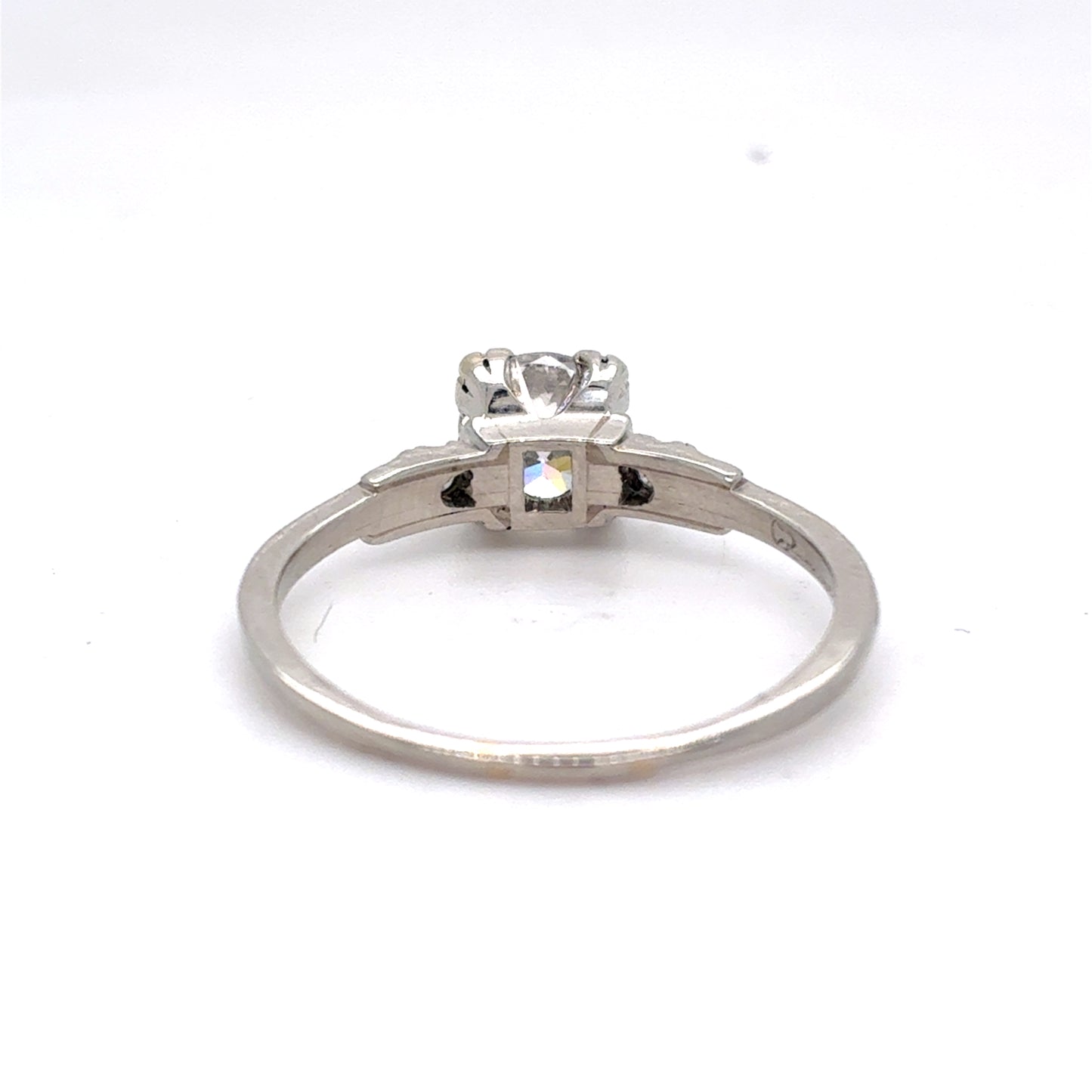 Platinum Diamond Ring | Round center Diamond .73 CT E VVS2, Size 7.5