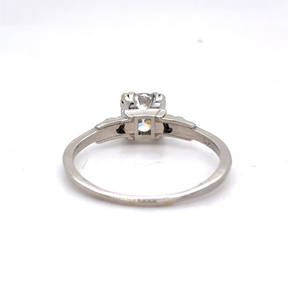 Platinum Diamond Ring | Round center Diamond .73 CT E VVS2, Size 7.5