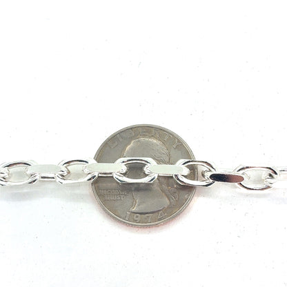 Sterling Silver Men’s Necklace | Anchor Link Style, 24 inch