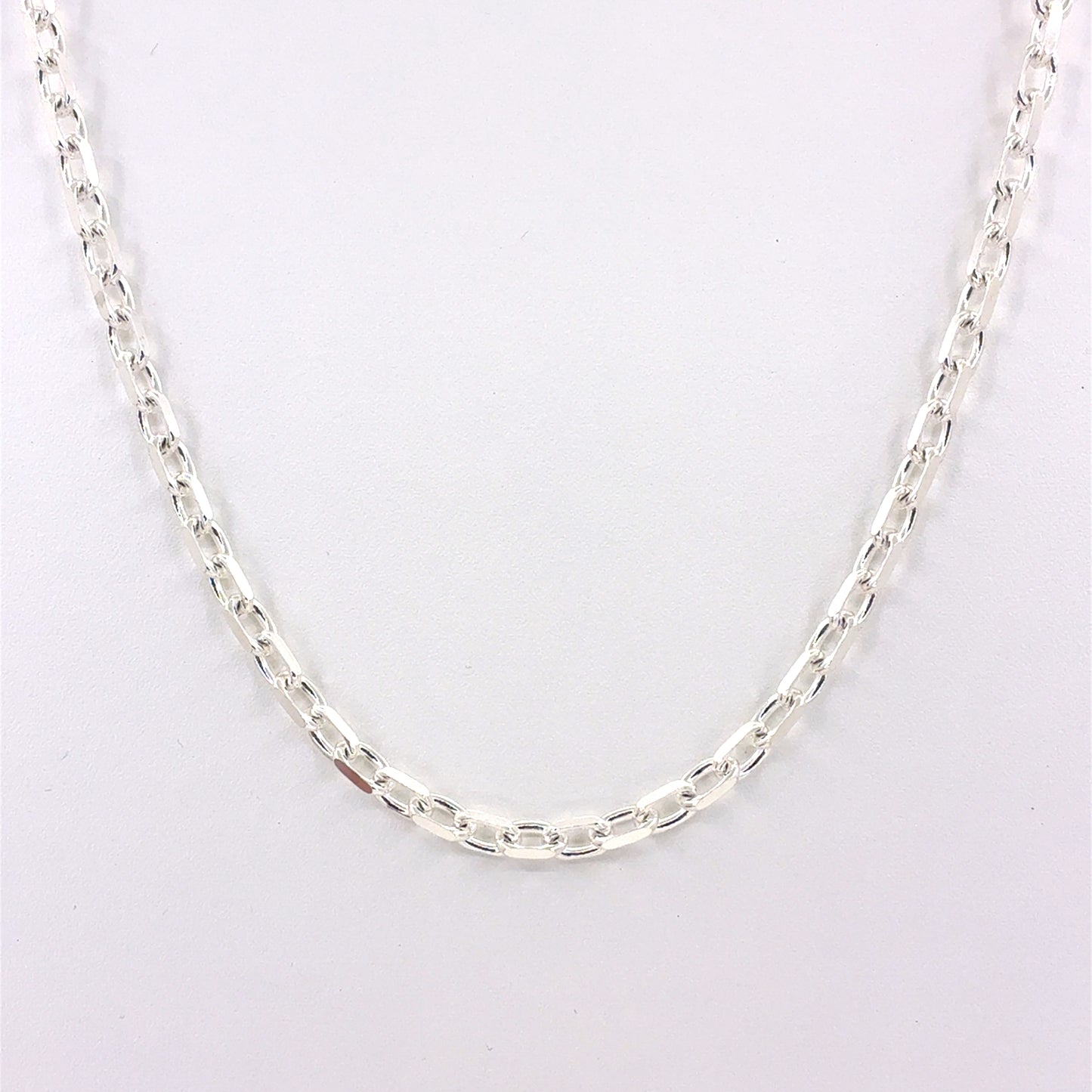 Sterling Silver Men’s Necklace | Anchor Link Style, 24 inch
