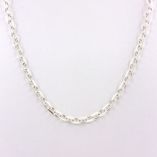 Sterling Silver Men’s Necklace | Anchor Link Style, 24 inch