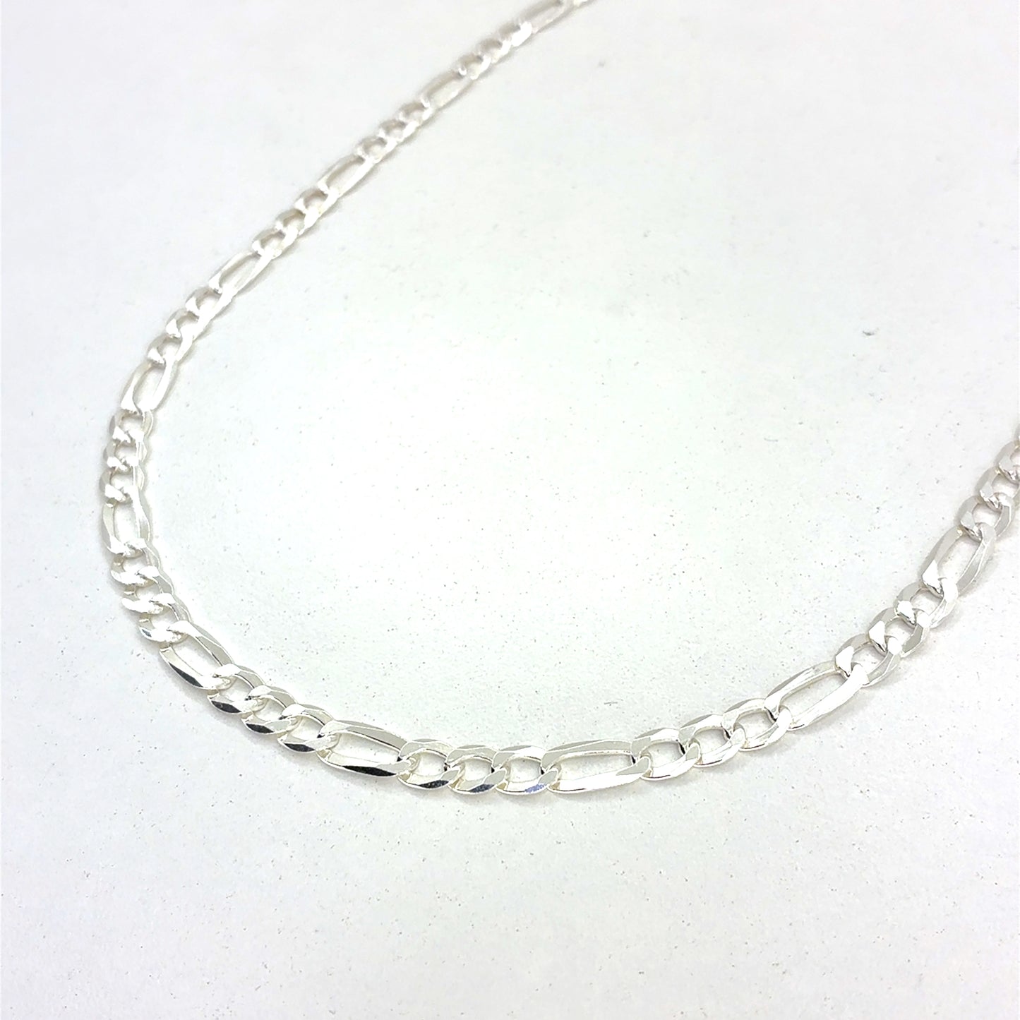 Sterling Silver Necklace | Figaro Style, 18 inch