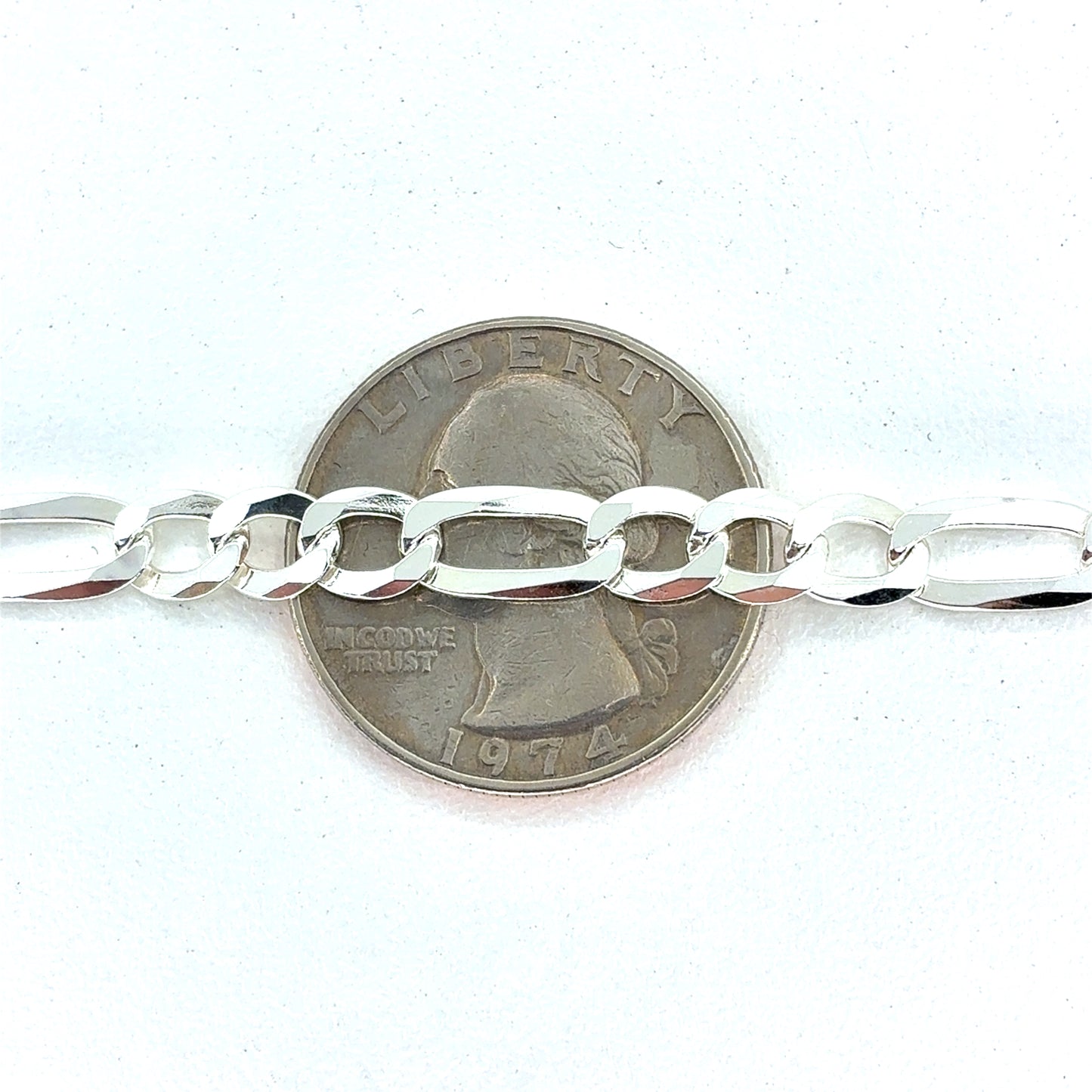 Sterling Silver Necklace | Figaro Style, 18 inch