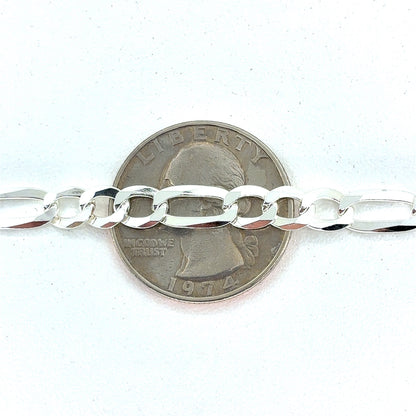 Sterling Silver Necklace | Figaro Style, 18 inch