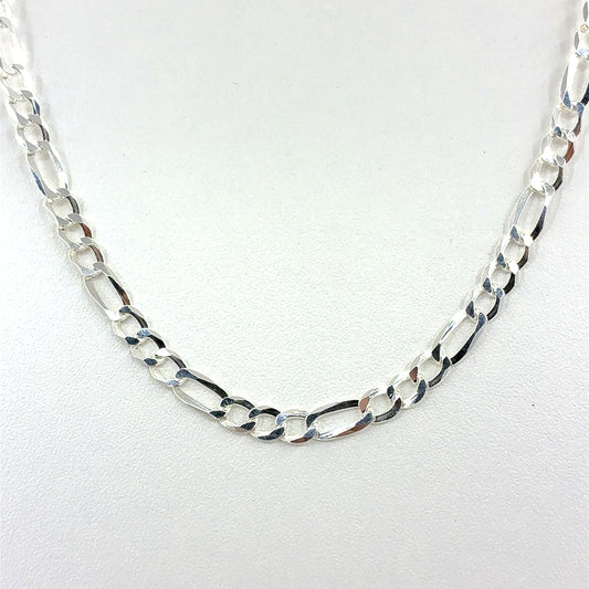 Sterling Silver Necklace | Figaro Style, 18 inch