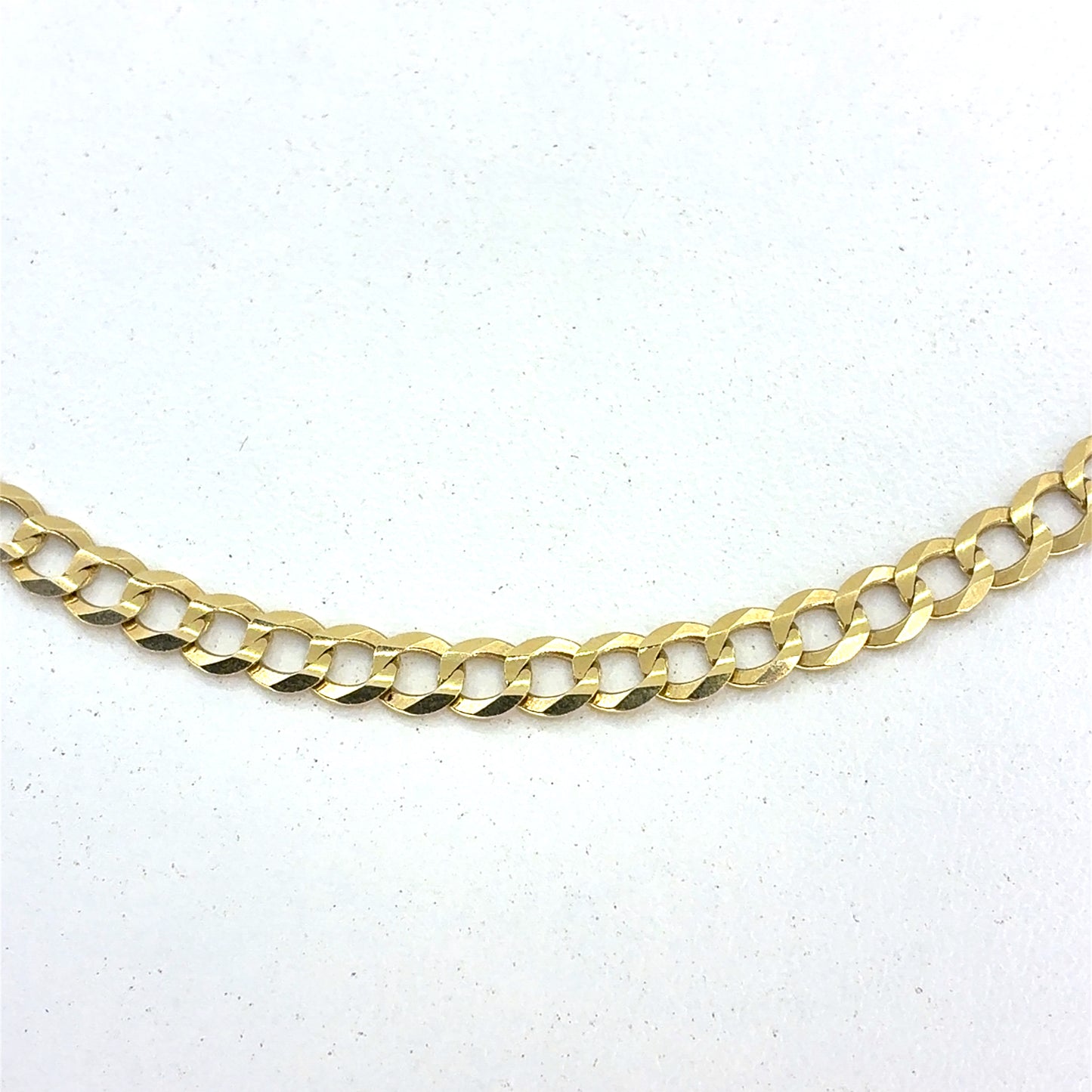 14K Yellow Gold Necklace | Solid Flat Cuban Design, 18 inch