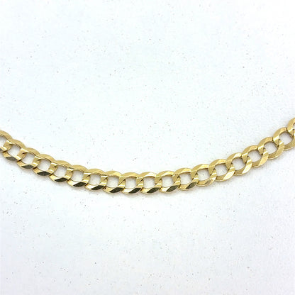 14K Yellow Gold Necklace | Solid Flat Cuban Design, 18 inch