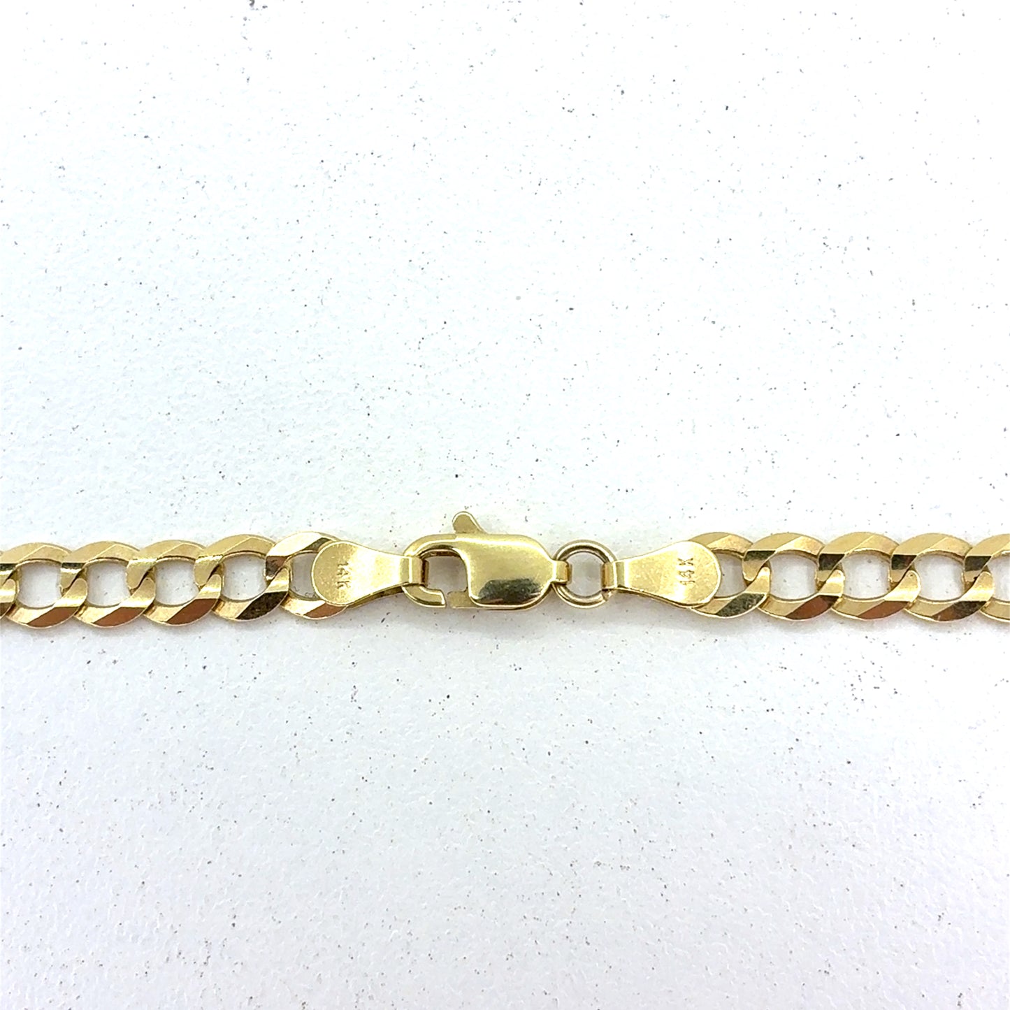 14K Yellow Gold Necklace | Solid Flat Cuban Design, 18 inch