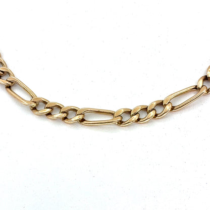 10K Yellow Gold Necklace | Hollow Figaro Style, 24 inch