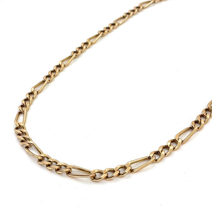 10K Yellow Gold Necklace | Hollow Figaro Style, 24 inch