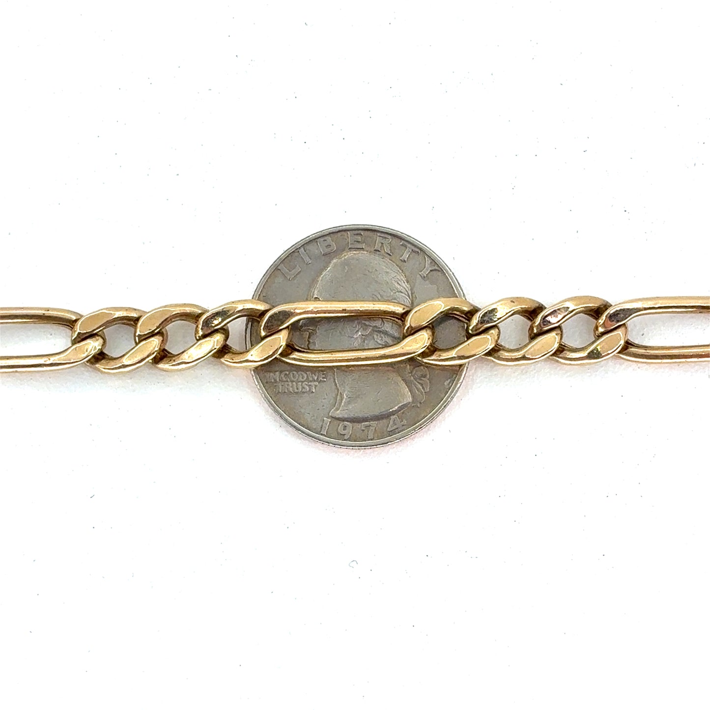 10K Yellow Gold Necklace | Hollow Figaro Style, 24 inch