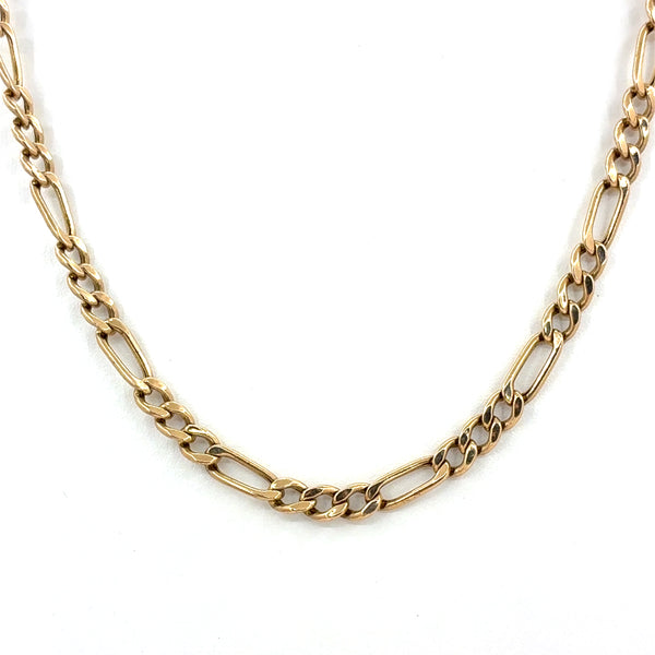 10K Yellow Gold Necklace | Hollow Figaro Style, 24 inch