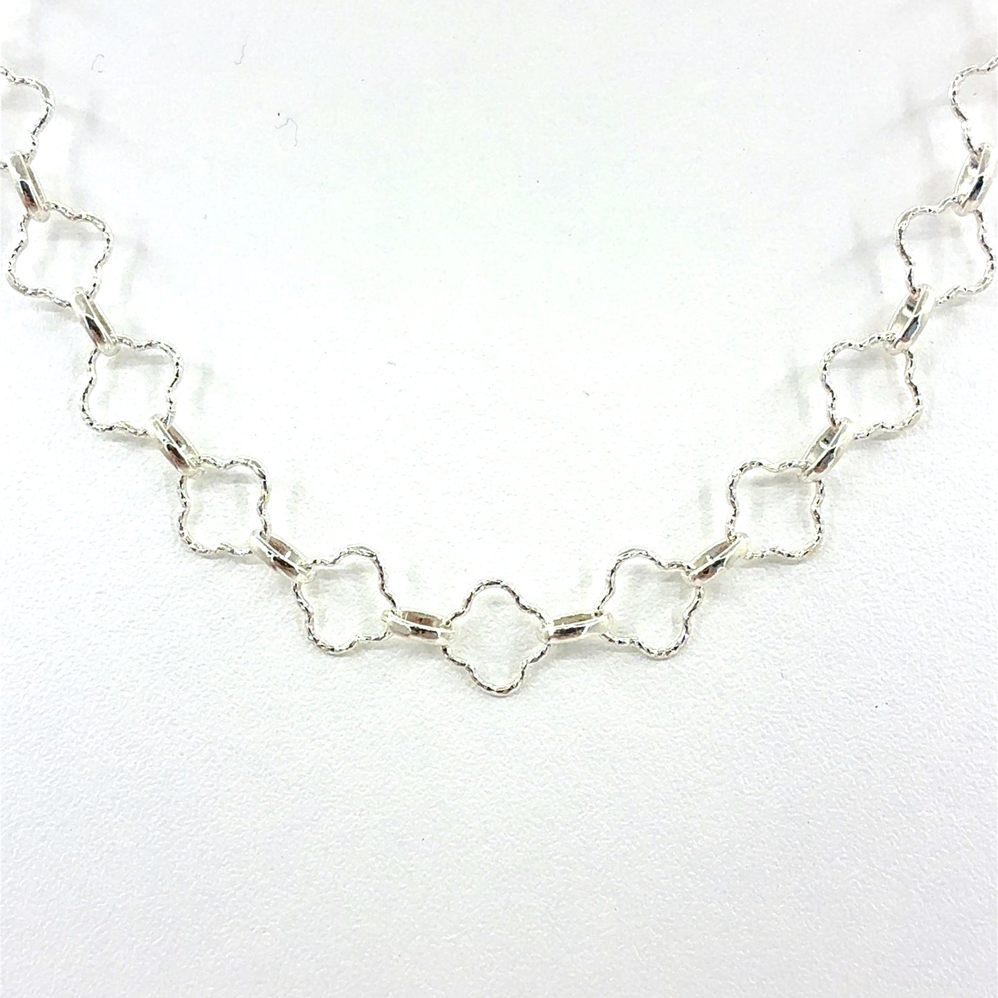 Sterling Silver Necklace | Quatrafoil Open Style, 16 inch