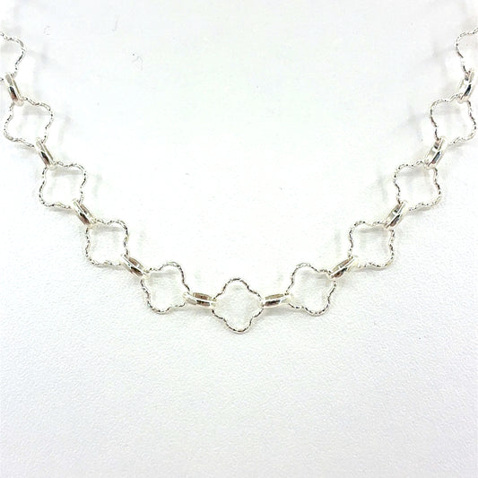 Sterling Silver Necklace | Quatrafoil Open Style, 16 inch