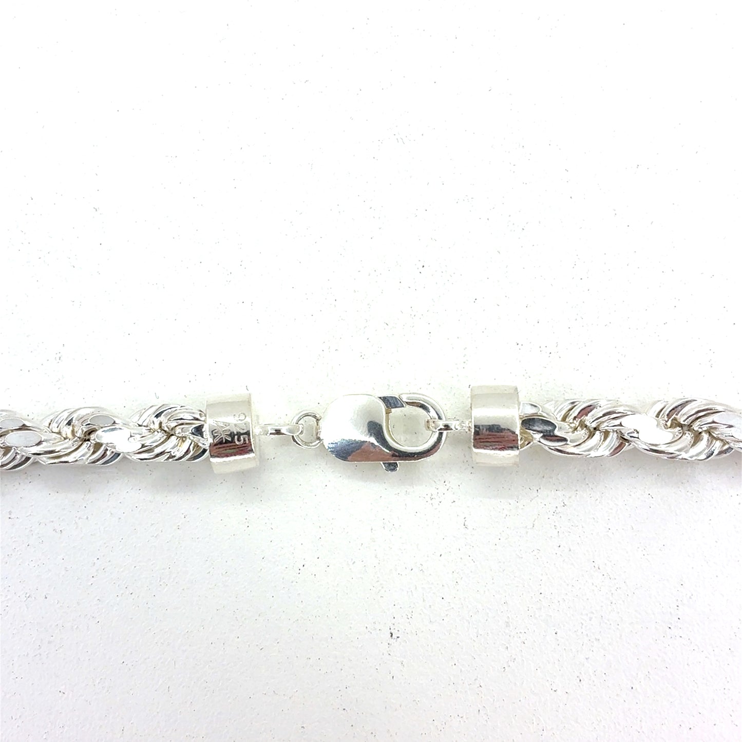 Sterling Silver Necklace | Hollow Rope Diamond Cut Style, 22 inch