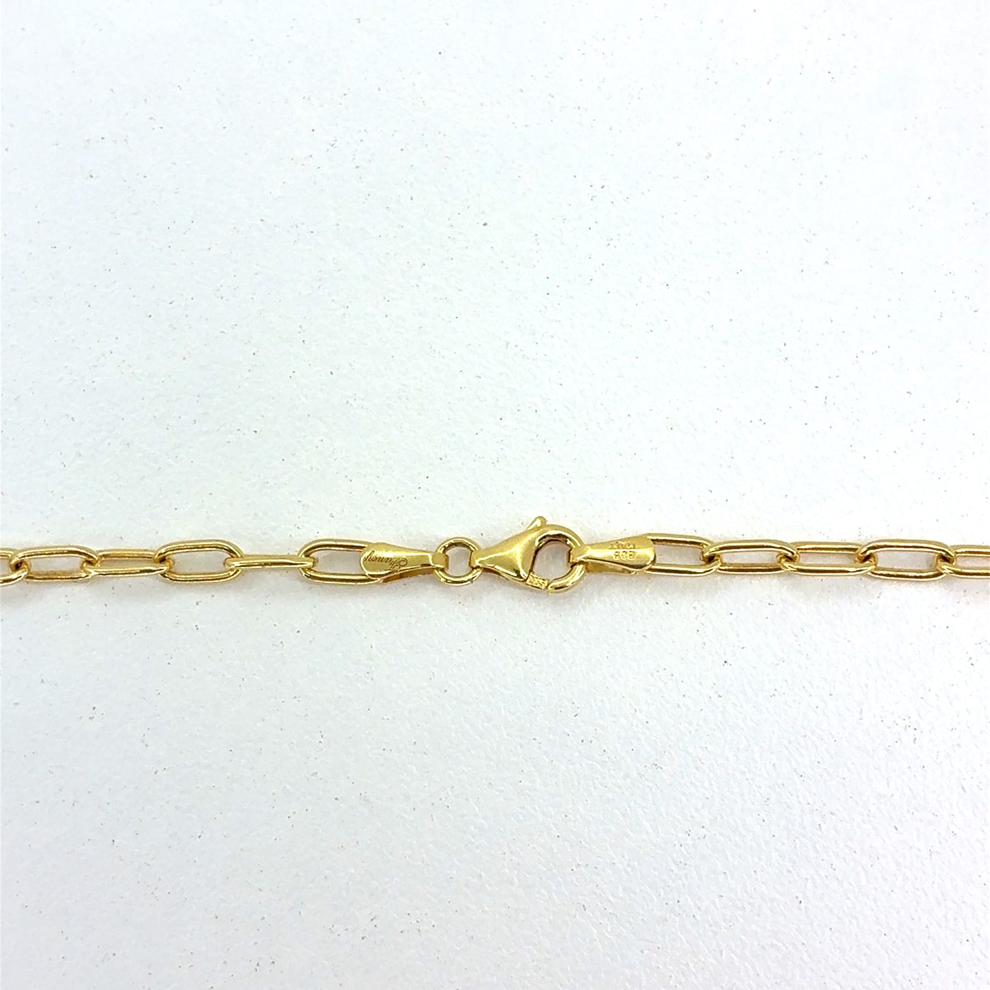 14K Yellow Gold Necklace | Tight Link Paper Clip Design, 18 inch