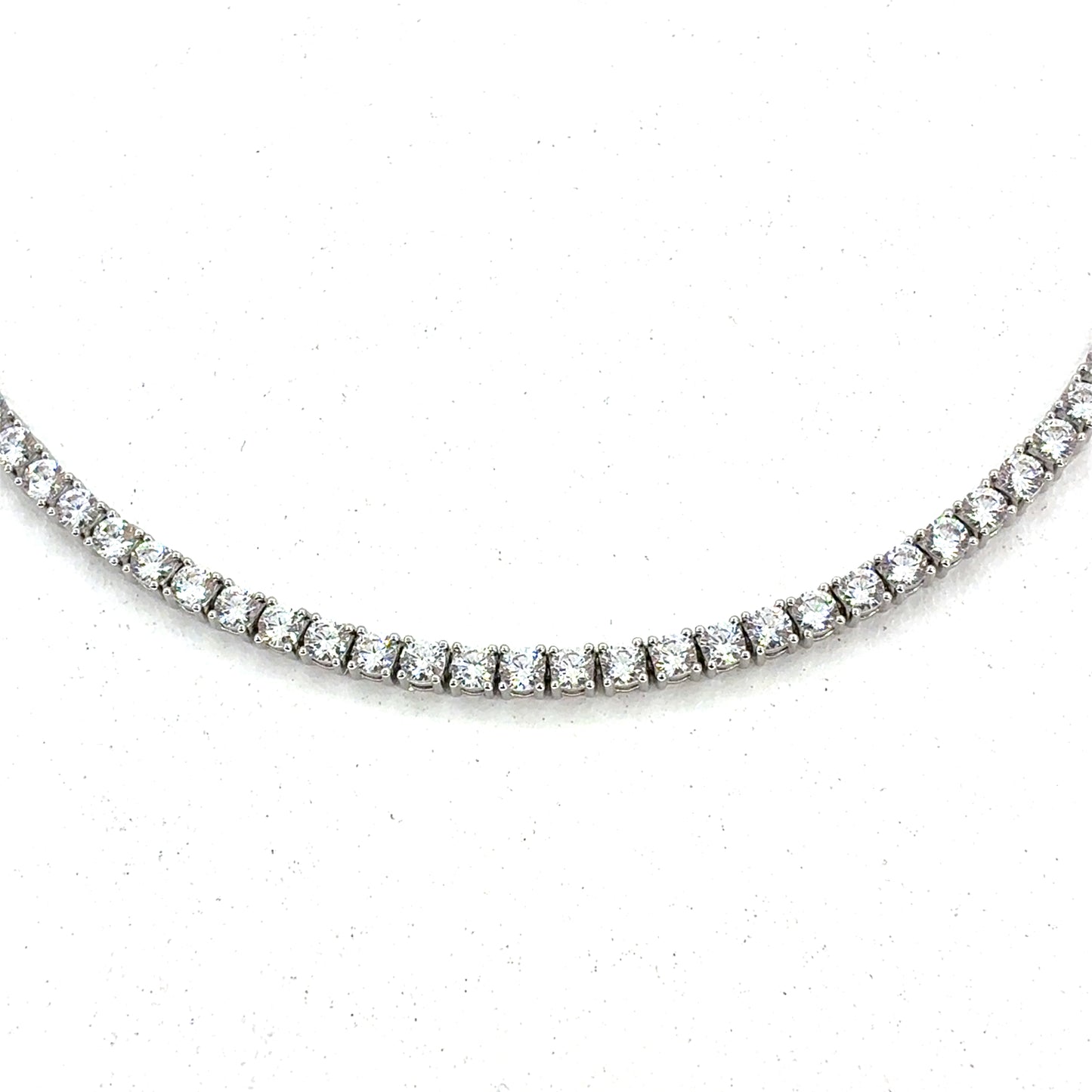 Sterling Silver Necklace | CZ Tennis Design, 16 INCH
