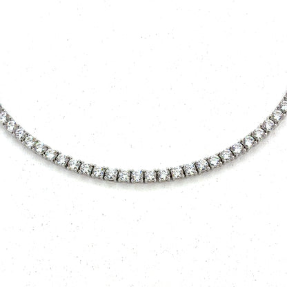 Sterling Silver Necklace | CZ Tennis Design, 16 INCH