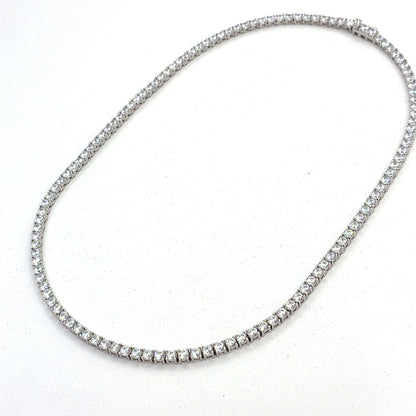 Sterling Silver Necklace | CZ Tennis Design, 16 INCH