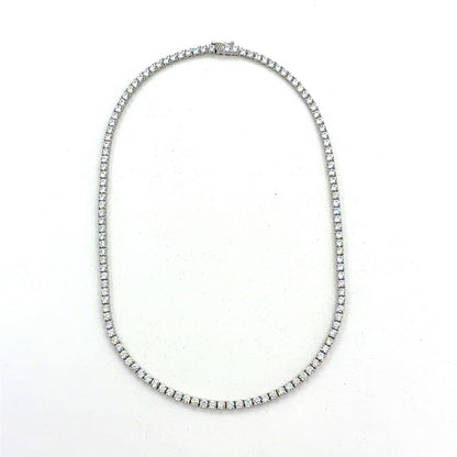 Sterling Silver Necklace | CZ Tennis Design, 16 INCH