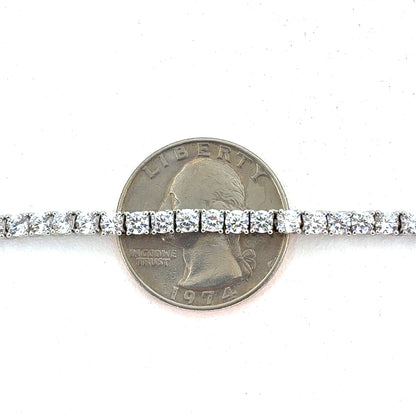 Sterling Silver Necklace | CZ Tennis Design, 16 INCH
