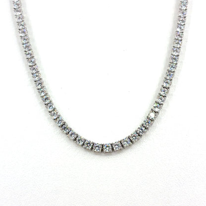 Sterling Silver Necklace | CZ Tennis Design, 16 INCH