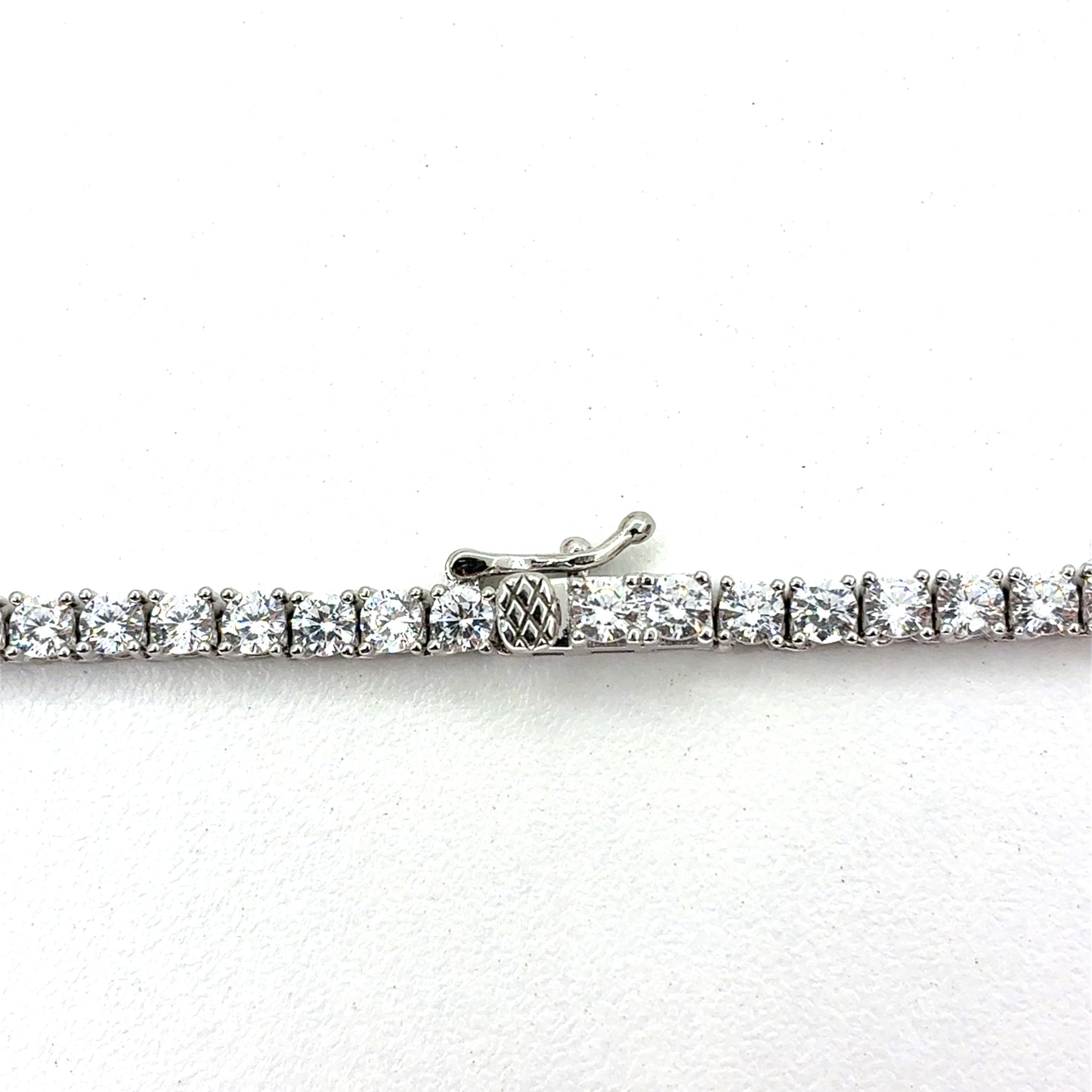 Sterling Silver Necklace | CZ Tennis Design, 16 INCH